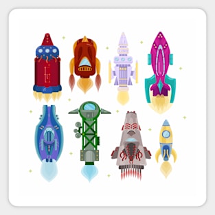 Rocket Ships Colorful Magnet